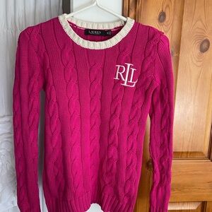 Ralph Lauren Pink Cable Knit Sweater